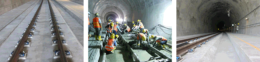 Fiber reinforced concrete track slab on the Bukit Berapit high speed rail tunnel.